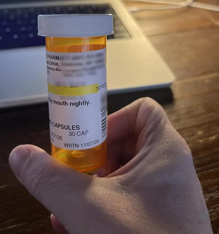 Phone taking photo of prescription bottle